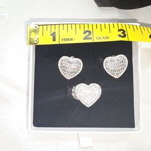 Silver Heart Stud Earrings